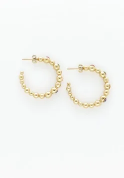 goudkleurig notre-v oorbellen earring stone multi