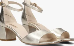 goudkleurig paul green sandalen met hak 6140