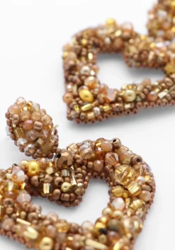 goudkleurig paulie pocket oorbellen beaded hearts earrings