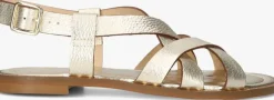 goudkleurig stefano lauran platte sandalen 22757