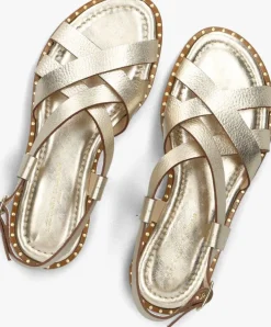 goudkleurig stefano lauran platte sandalen 22757