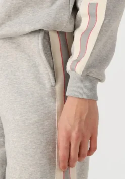 grijze alix the label joggingbroek ladies knitted side tape wide leg sweat pants