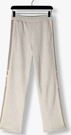 grijze alix the label joggingbroek ladies knitted side tape wide leg sweat pants