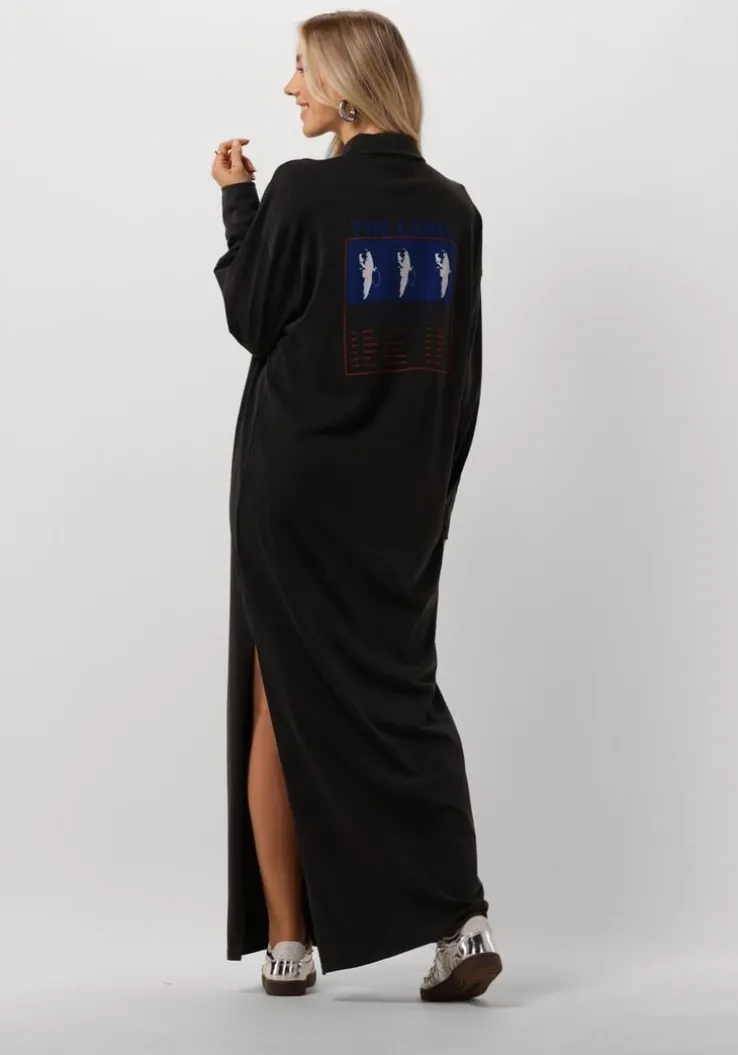 grijze alix the label maxi jurk ladies knitted maxi polo dress