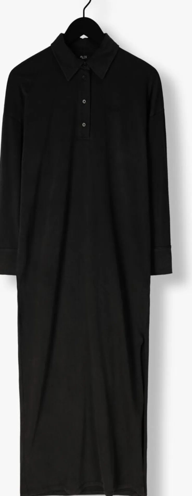 grijze alix the label maxi jurk ladies knitted maxi polo dress