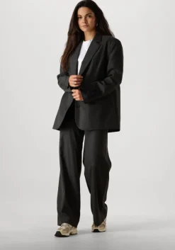 grijze alix the label pantalon ladies woven wide leg pants