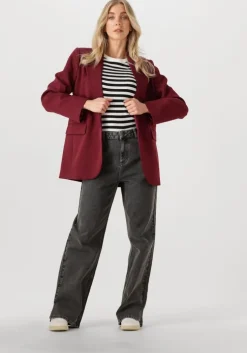 grijze alix the label straight leg jeans ladies woven relaxed denim pants