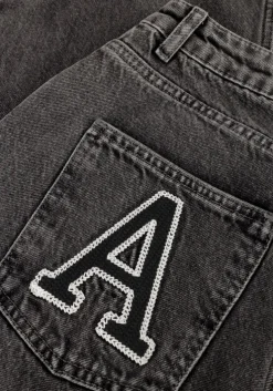 grijze alix the label straight leg jeans ladies woven relaxed denim pants