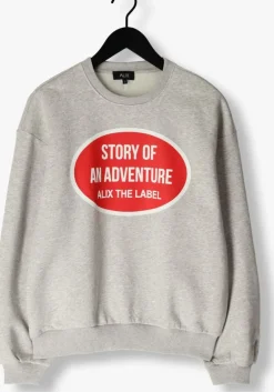 grijze alix the label sweater ladies knitted adventure sweater