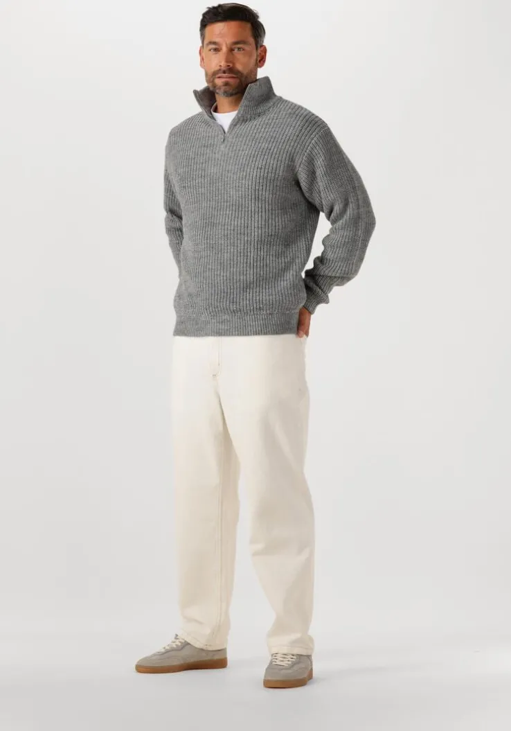 grijze american vintage trui crashway half zip h