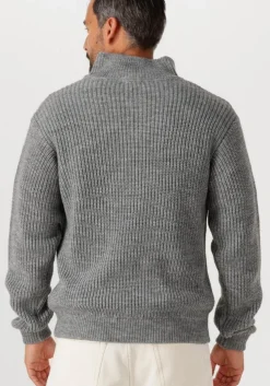 grijze american vintage trui crashway half zip h