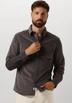 grijze anerkjendt overhemd akleif solid cord shirt