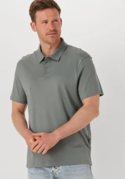 grijze calvin klein polo ss supima chest emb
