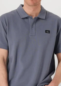 grijze calvin klein polo woven label polo