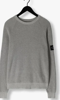 grijze calvin klein sweater badge easy sweater
