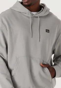 grijze calvin klein sweater ls eu badge 350 terry hoodie