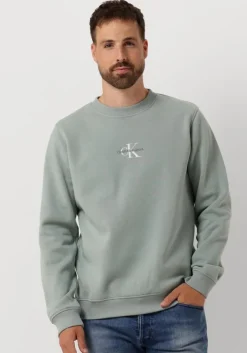 grijze calvin klein trui monologo crew neck