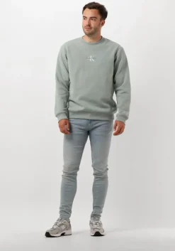 grijze calvin klein trui monologo crew neck