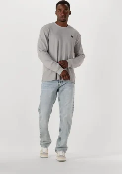 grijze calvin klein trui ls waffle badge crewnk tee