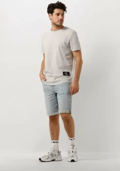 grijze calvin klein t-shirt badge turn up sleeve