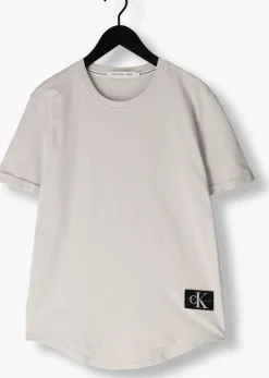 grijze calvin klein t-shirt badge turn up sleeve