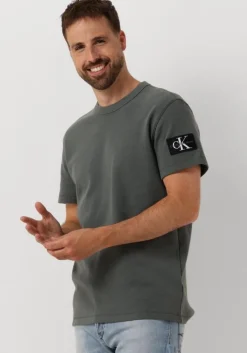 grijze calvin klein t-shirt badge waffle tee