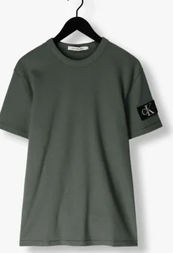 grijze calvin klein t-shirt badge waffle tee