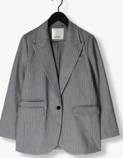 grijze co'couture blazer idacc pin single oversized blazer