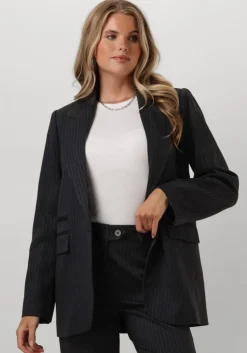 grijze co'couture blazer ida pin single oversized blazer