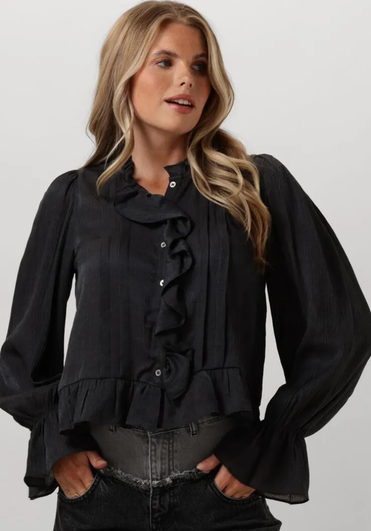 grijze co'couture blouses melina frill shirt