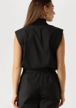 grijze co'couture gilet kaya rib turtleneck vest