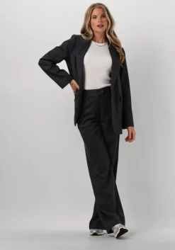 grijze co'couture pantalon ida pin wide long pant