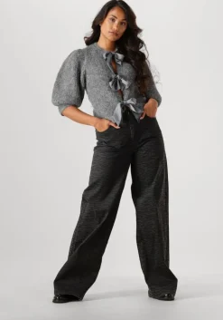 grijze co'couture pantalon zebra grey wide long pants