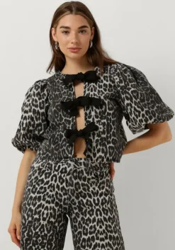 grijze co'couture top leocc bow blouse