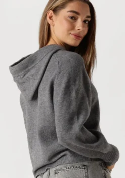 grijze co'couture trui row hoodie knit