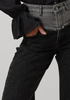grijze co'couture wide jeans grey mix block long jeans