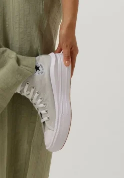 grijze converse hoge sneakers chuck taylor all star move