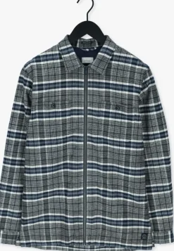 grijze dstrezzed overshirt zipped overshirt fancy tartan