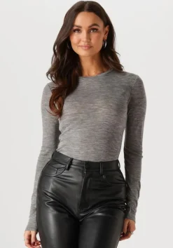 grijze envii tops & t-shirts enanna ls o-n tee 7226