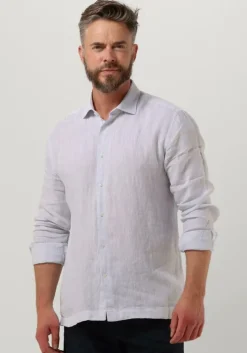 grijze genti casual overhemd linnen s7054-1120