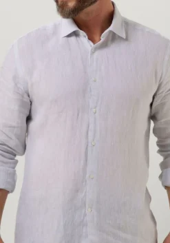 grijze genti casual overhemd linnen s7054-1120