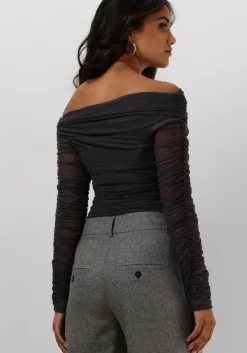 grijze gestuz top messigz offshoulder