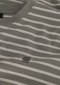 grijze g-star raw t-shirt stripe slim r t