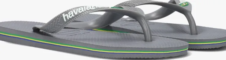 grijze havaianas teenslippers brasil logo dames
