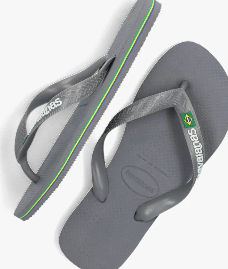 grijze havaianas teenslippers brasil logo dames