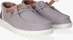 grijze heydude instappers wendy washed canvas