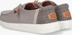 grijze heydude instappers wendy washed canvas