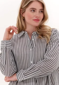 grijze just female midi jurk ocean shirt dress