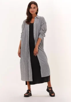 grijze just female midi jurk ocean shirt dress