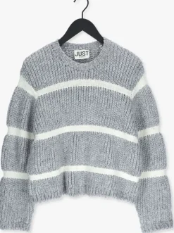 grijze just female trui roma knit